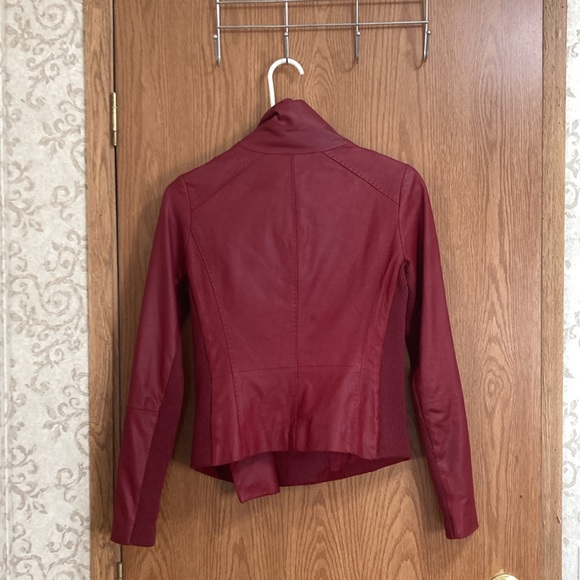 Vince goat leather red scuba jacket XXS - Picture 2 of 6